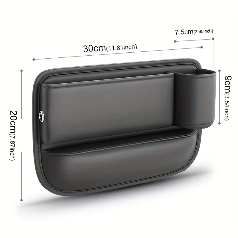 Organizer per seggiolino auto premium Borsa portaoggetti per sedile anteriore in pelle testurizzata con portabicchieri Riempitore per fessure per console centrale automatica, Natale, Halloween, regalo per il giorno del Ringraziamento