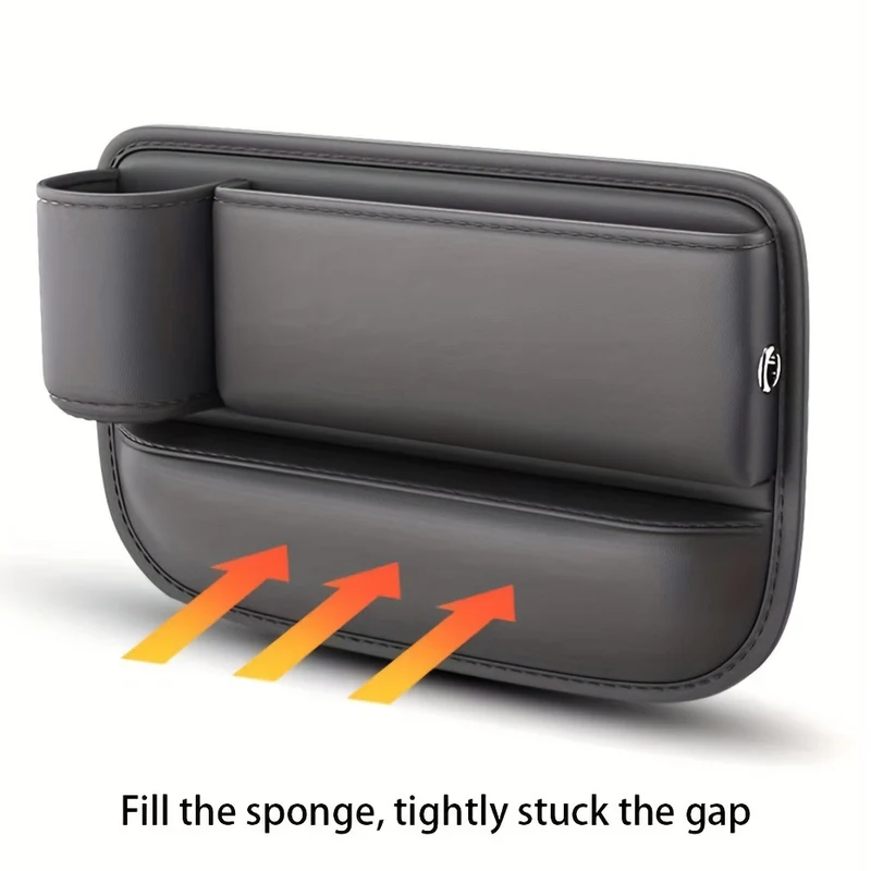 Organizer per seggiolino auto premium Borsa portaoggetti per sedile anteriore in pelle testurizzata con portabicchieri Riempitore per fessure per console centrale automatica, Natale, Halloween, regalo per il giorno del Ringraziamento