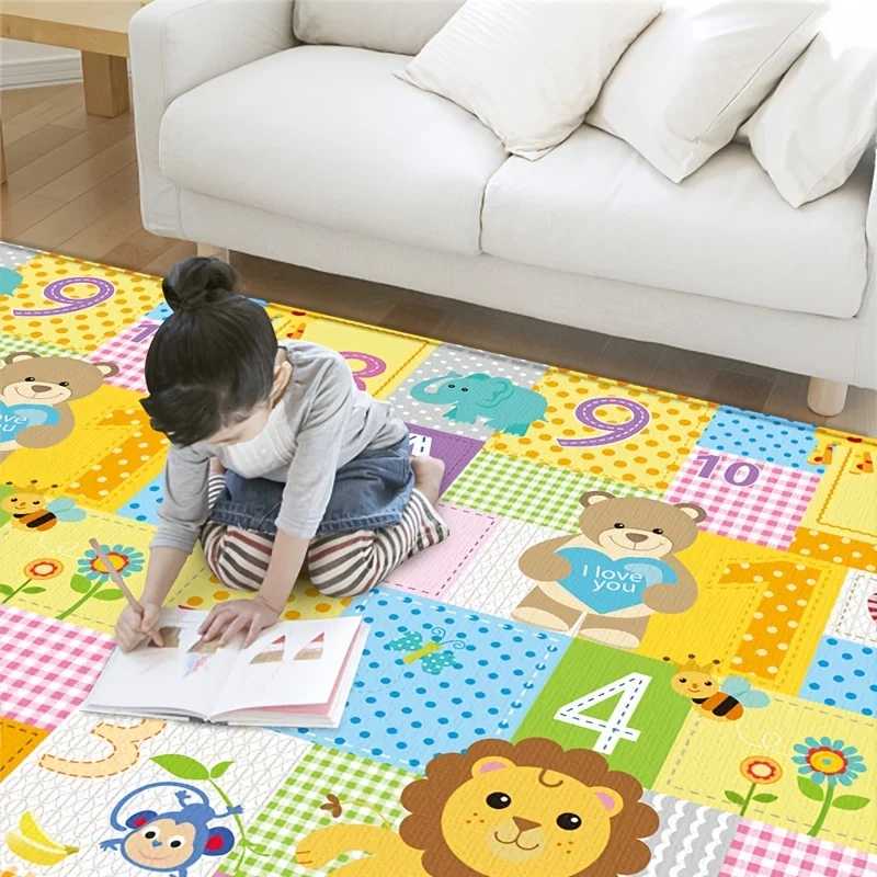 Tappetino da gioco grande imbottito in schiuma impermeabile per neonati, neonati, bambini piccoli, recinti da gioco e tempo sulla pancia, tappetino per attività pieghevole, 177,8 cm. X 99,06 cm, regalo di Natale, Halloween, Giorno del Ringraziamento