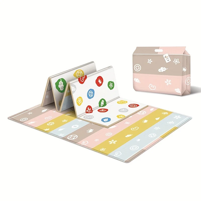 Tappetino da gioco grande imbottito in schiuma impermeabile per neonati, neonati, bambini piccoli, recinti da gioco e tempo sulla pancia, tappetino per attività pieghevole, 177,8 cm. X 99,06 cm, regalo di Natale, Halloween, Giorno del Ringraziamento