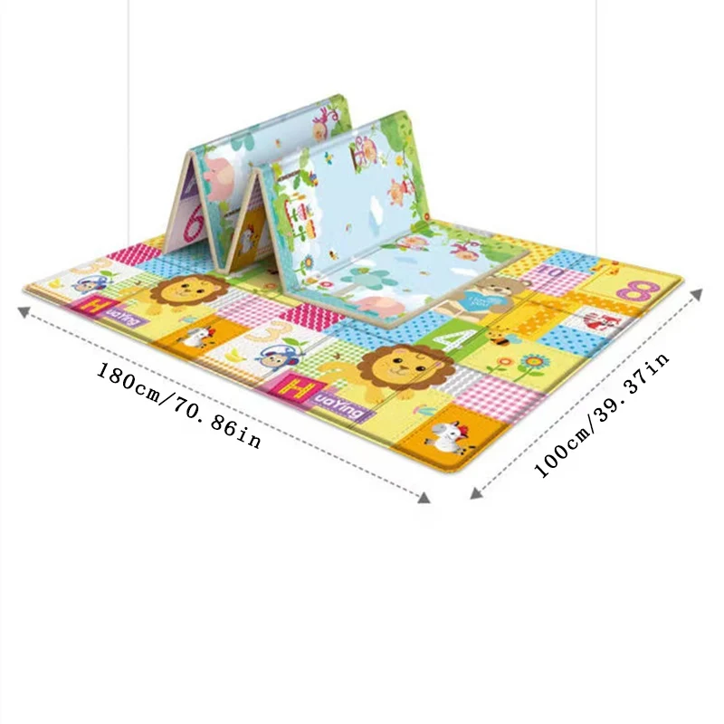 Tappetino da gioco grande imbottito in schiuma impermeabile per neonati, neonati, bambini piccoli, recinti da gioco e tempo sulla pancia, tappetino per attività pieghevole, 177,8 cm. X 99,06 cm, regalo di Natale, Halloween, Giorno del Ringraziamento