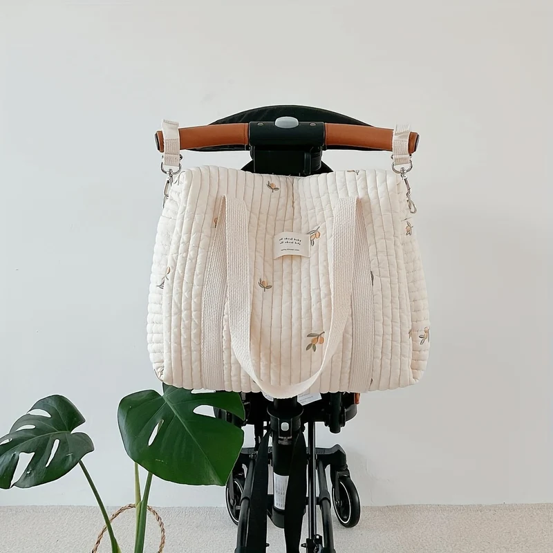 Borsa multifunzionale per pannolini per mamma, ricamo trapuntato per passeggino, organizer per riporre i pannolini, borse grandi addensate per viaggi in ospedale e nel fine settimana, Natale, Halloween, regalo di ringraziamento