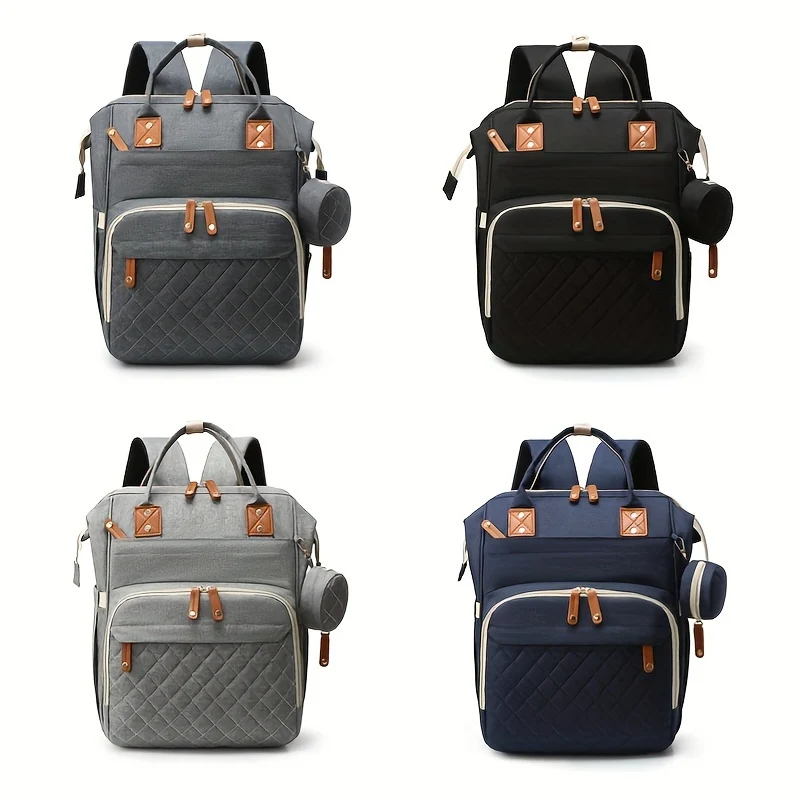 Borsa per mamma classica Borsa per mamma e bambino multifunzionale con ricarica USB Borsa per mamma e bambino leggera in tinta unita Borsa per pannolini Natale, Halloween, regalo di Ringraziamento