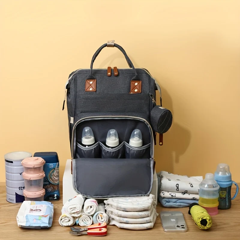 Borsa per mamma classica Borsa per mamma e bambino multifunzionale con ricarica USB Borsa per mamma e bambino leggera in tinta unita Borsa per pannolini Natale, Halloween, regalo di Ringraziamento