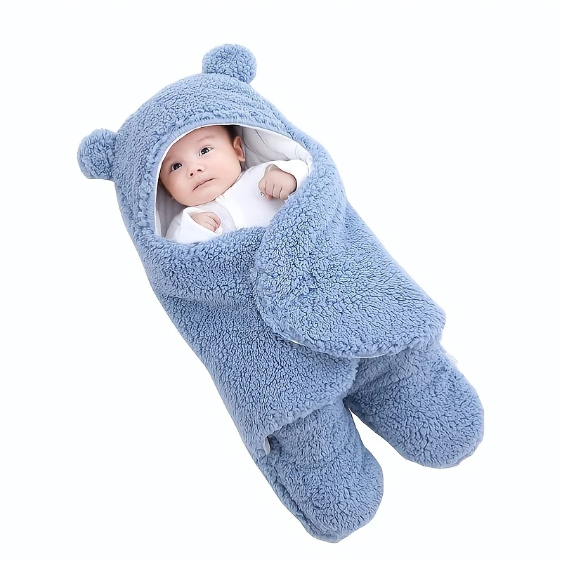 Super Morbido Sacco a Pelo per Bambini in Pile Fluffy Coperta Neonata Calda Ragazzo Ragazza Abbigliamento Infantile Dormire Nursery Wrap