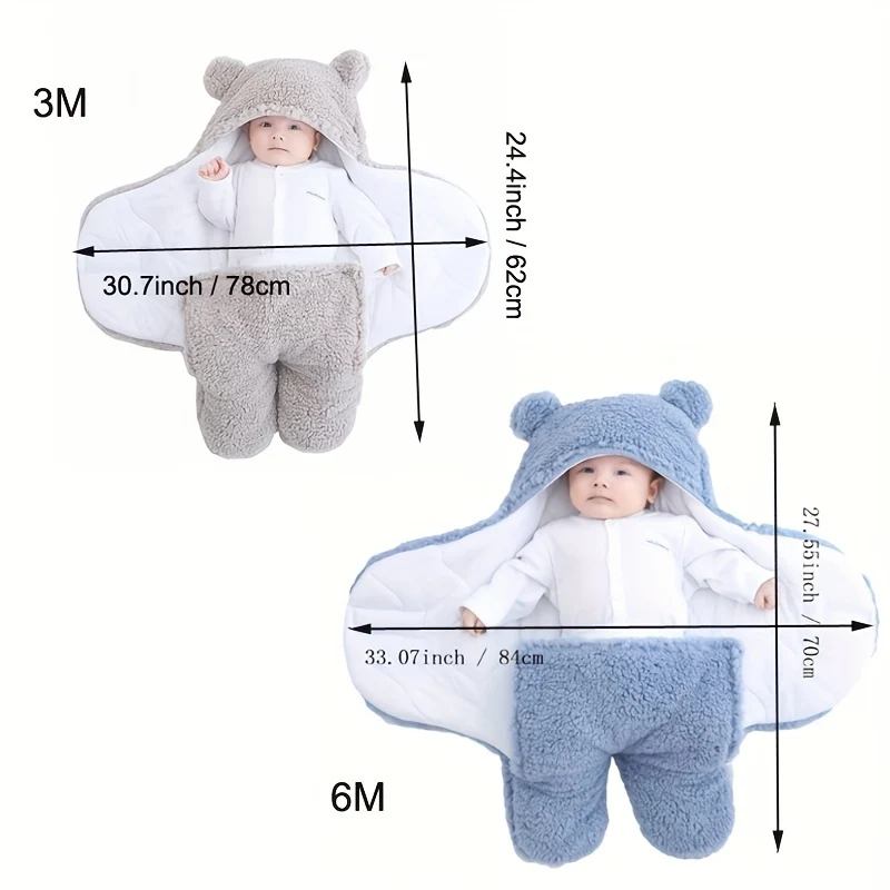 Super Morbido Sacco a Pelo per Bambini in Pile Fluffy Coperta Neonata Calda Ragazzo Ragazza Abbigliamento Infantile Dormire Nursery Wrap
