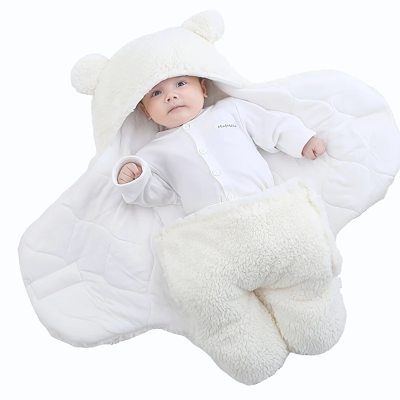 Super Morbido Sacco a Pelo per Bambini in Pile Fluffy Coperta Neonata Calda Ragazzo Ragazza Abbigliamento Infantile Dormire Nursery Wrap