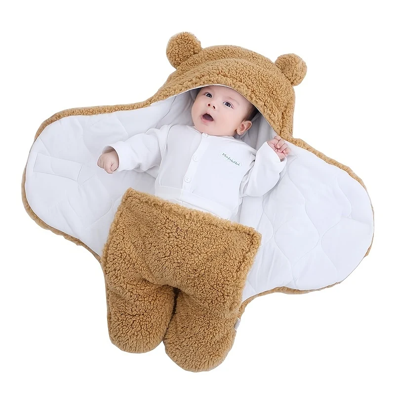 Super Morbido Sacco a Pelo per Bambini in Pile Fluffy Coperta Neonata Calda Ragazzo Ragazza Abbigliamento Infantile Dormire Nursery Wrap