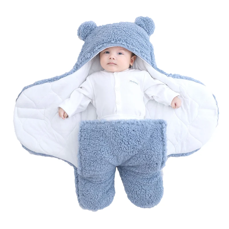 Super Morbido Sacco a Pelo per Bambini in Pile Fluffy Coperta Neonata Calda Ragazzo Ragazza Abbigliamento Infantile Dormire Nursery Wrap