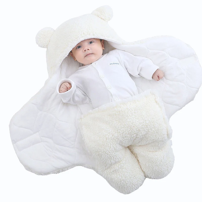 Super Morbido Sacco a Pelo per Bambini in Pile Fluffy Coperta Neonata Calda Ragazzo Ragazza Abbigliamento Infantile Dormire Nursery Wrap