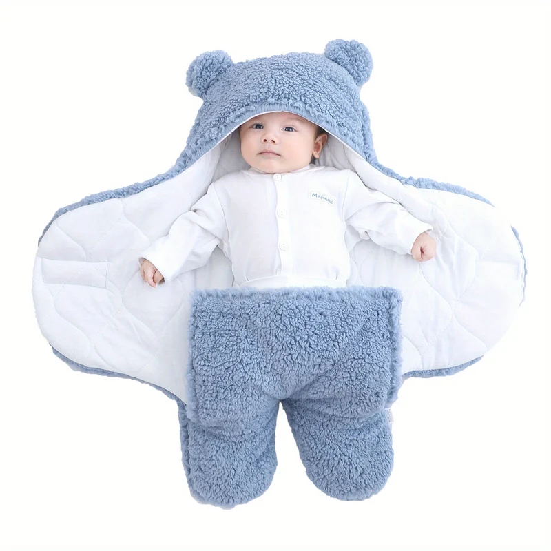 Super Morbido Sacco a Pelo per Bambini in Pile Fluffy Coperta Neonata Calda Ragazzo Ragazza Abbigliamento Infantile Dormire Nursery Wrap