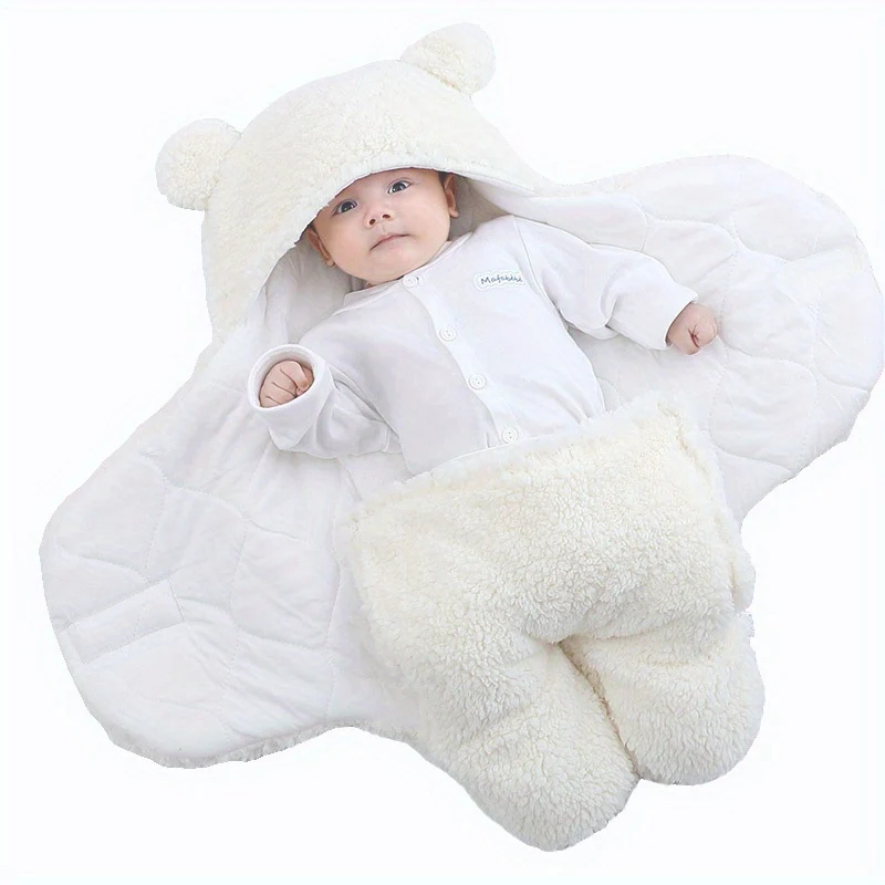 Super Morbido Sacco a Pelo per Bambini in Pile Fluffy Coperta Neonata Calda Ragazzo Ragazza Abbigliamento Infantile Dormire Nursery Wrap