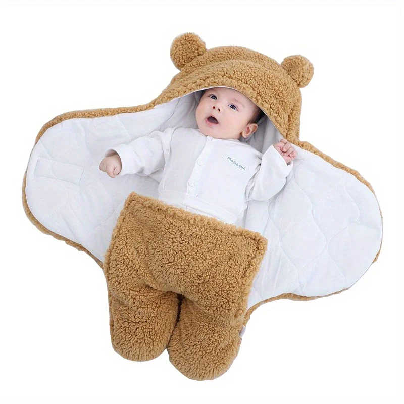Super Morbido Sacco a Pelo per Bambini in Pile Fluffy Coperta Neonata Calda Ragazzo Ragazza Abbigliamento Infantile Dormire Nursery Wrap