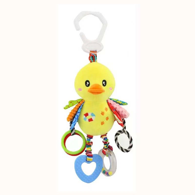 Seggiolino auto e passeggino con clip ricchi di sensi per neonati - Animali morbidi per bambini dei cartoni animati con denti e sonaglio Regali di Natale Halloween Ringraziamento