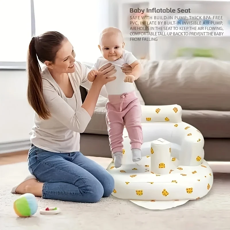 1pc Baby Sitting Bath Stool, Sedia Portatile Anti-Caduta Con Design Largo, Divano Gonfiabile E Sedia Pieghevole!