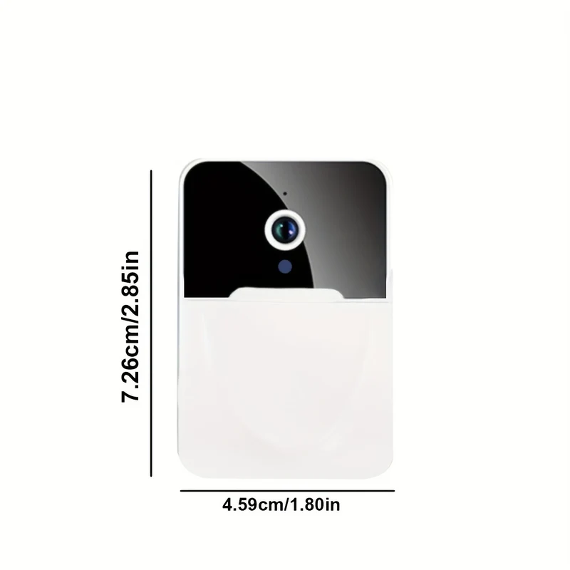 1pc Telecamera Per Campanello Wireless Bianco, Interfono Visivo Intelligente HD Con Visione Notturna Wifi Ricaricabile, Chiamata Vocale Bidirezionale Controllo APP