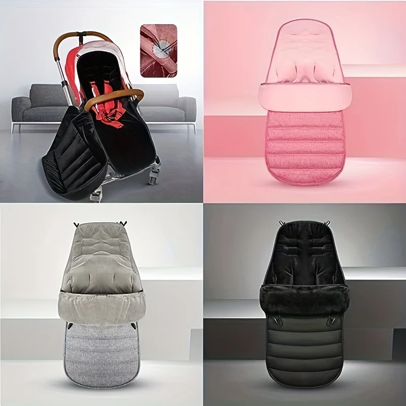 Cuscino Ispessito Per Passeggino, Cuscino In Velluto Addensato Per Passeggino Invernale, Sacco A Pelo, Coprigambe Antivento Accessori Lavabili Per Passeggino