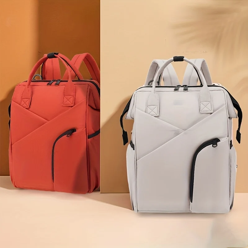 Spazio multistrato Borsa per mamma semplice in tinta unita di grande capacità Borsa per mamma semplice Zaino portatile multifunzionale, Regalo di Natale per il Giorno del Ringraziamento di Halloween