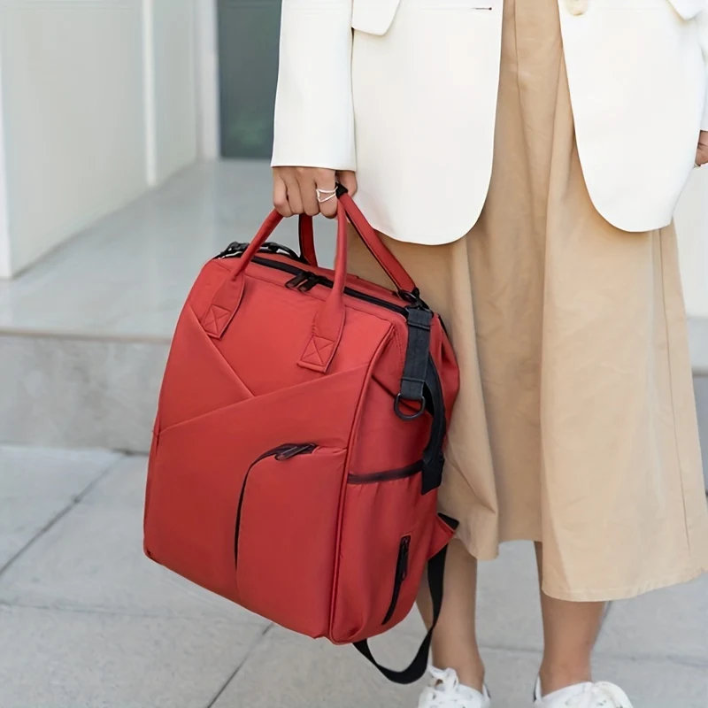 Spazio multistrato Borsa per mamma semplice in tinta unita di grande capacità Borsa per mamma semplice Zaino portatile multifunzionale, Regalo di Natale per il Giorno del Ringraziamento di Halloween