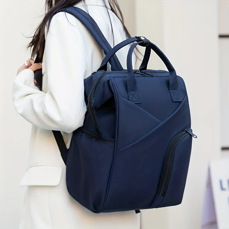 Spazio multistrato Borsa per mamma semplice in tinta unita di grande capacità Borsa per mamma semplice Zaino portatile multifunzionale, Regalo di Natale per il Giorno del Ringraziamento di Halloween