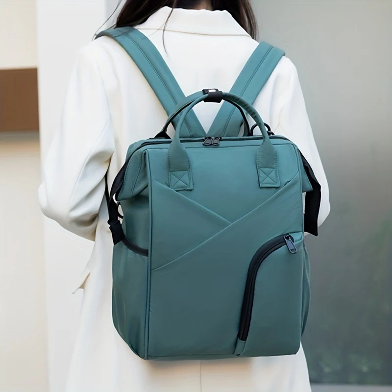 Spazio multistrato Borsa per mamma semplice in tinta unita di grande capacità Borsa per mamma semplice Zaino portatile multifunzionale, Regalo di Natale per il Giorno del Ringraziamento di Halloween