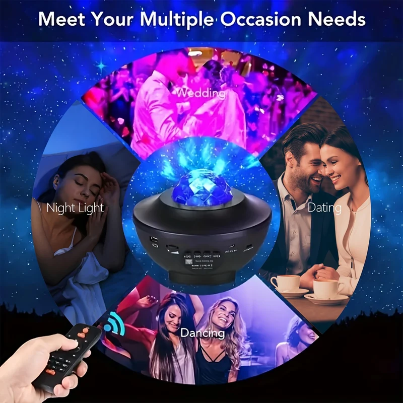 Proiettore Starlight 3 in 1 Altoparlante musicale, telecomando, luce e altro