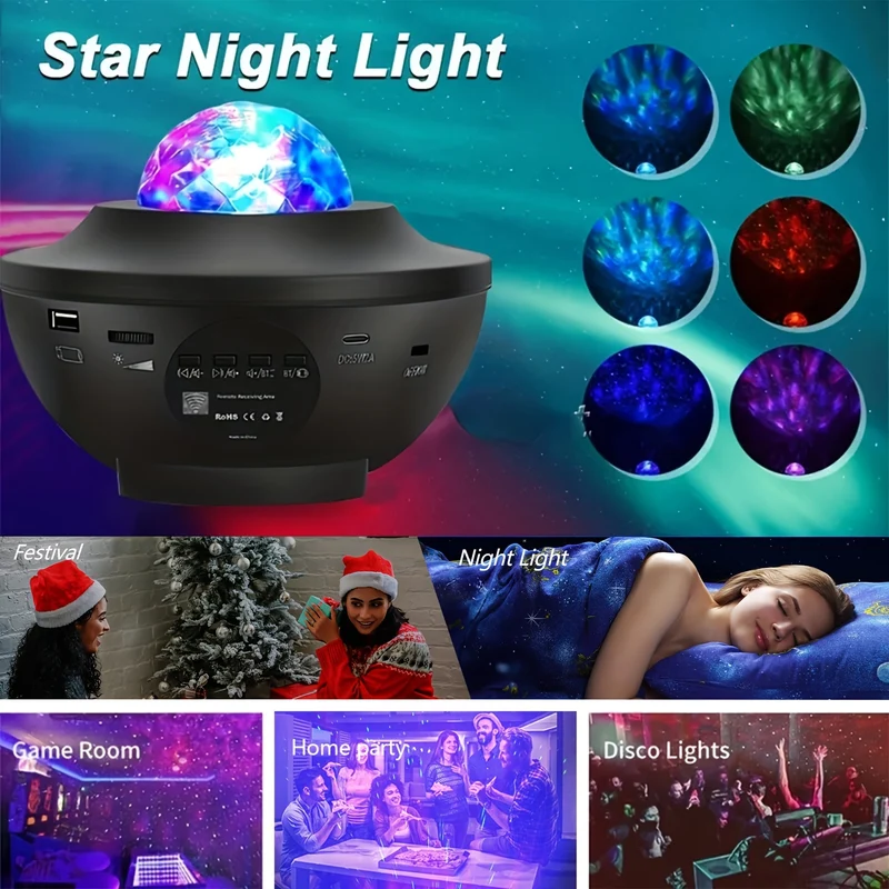 Proiettore Starlight 3 in 1 Altoparlante musicale, telecomando, luce e altro