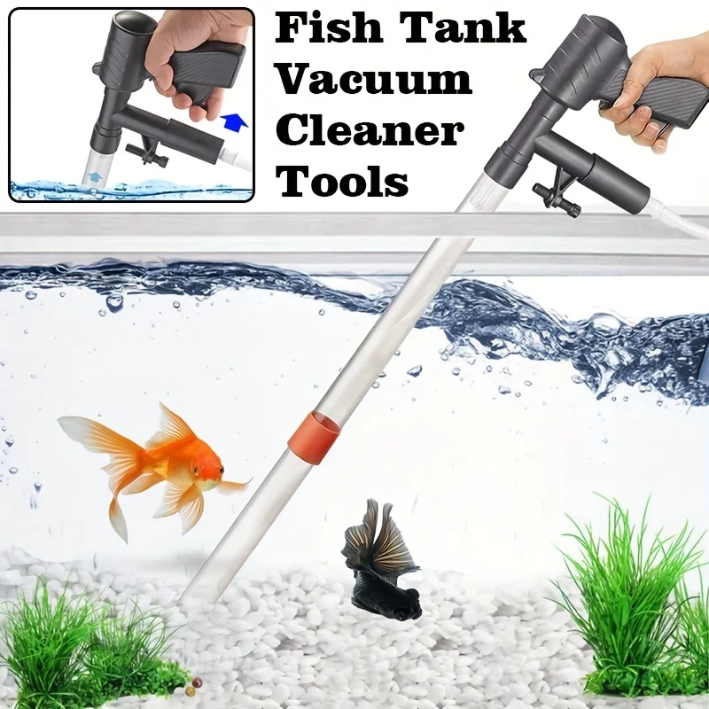1pc Strumenti Per La Pulizia Dell'acquario, Aspirapolvere Per Ghiaia Per Acquario, Aspirapolvere Per Acquario Con Pulsante Di Pressione Dell'aria, Sifone Per Acquario Per Cambio Dell'acqua, Regolatore Del Flusso D'acqua Regolabile