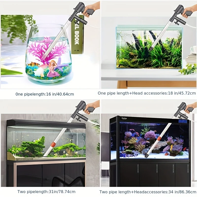 1pc Strumenti Per La Pulizia Dell'acquario, Aspirapolvere Per Ghiaia Per Acquario, Aspirapolvere Per Acquario Con Pulsante Di Pressione Dell'aria, Sifone Per Acquario Per Cambio Dell'acqua, Regolatore Del Flusso D'acqua Regolabile