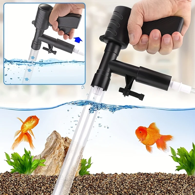 1pc Strumenti Per La Pulizia Dell'acquario, Aspirapolvere Per Ghiaia Per Acquario, Aspirapolvere Per Acquario Con Pulsante Di Pressione Dell'aria, Sifone Per Acquario Per Cambio Dell'acqua, Regolatore Del Flusso D'acqua Regolabile