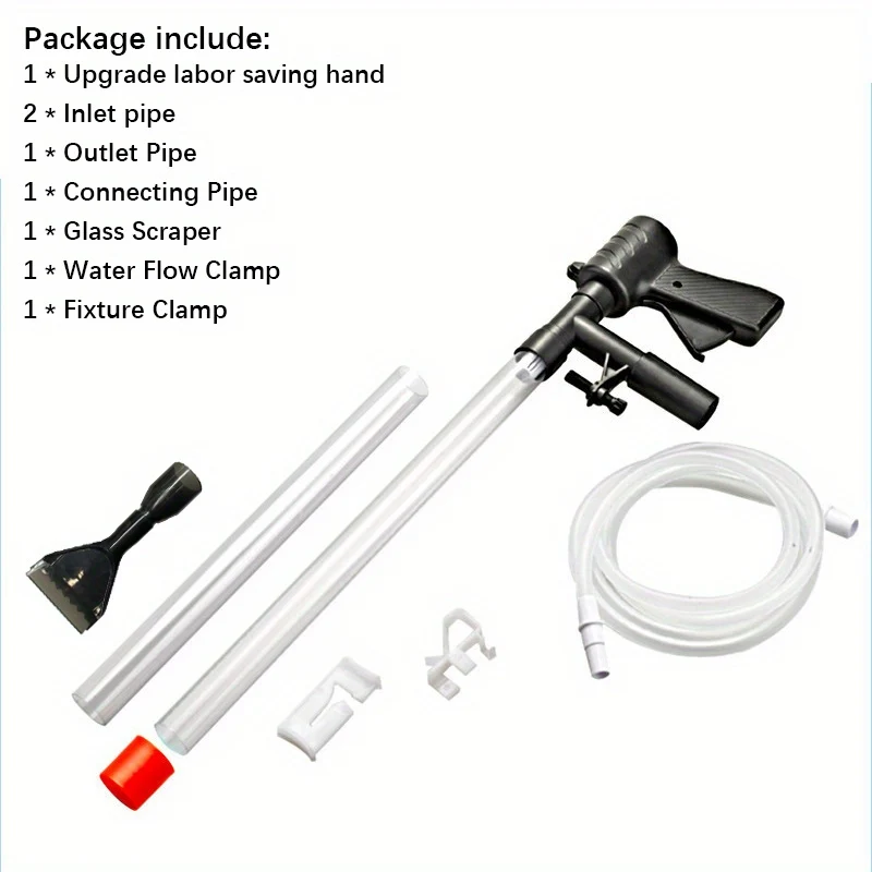 1pc Strumenti Per La Pulizia Dell'acquario, Aspirapolvere Per Ghiaia Per Acquario, Aspirapolvere Per Acquario Con Pulsante Di Pressione Dell'aria, Sifone Per Acquario Per Cambio Dell'acqua, Regolatore Del Flusso D'acqua Regolabile