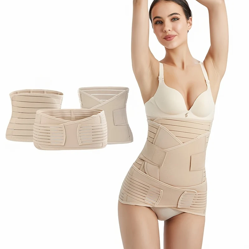 3 fasce di supporto postpartum per donne, cintura addominale di recupero della gravidanza, cintura pelvica, shapewear, guaina snellente