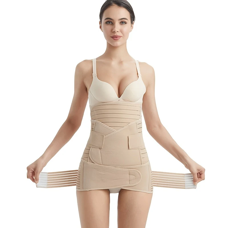 3 fasce di supporto postpartum per donne, cintura addominale di recupero della gravidanza, cintura pelvica, shapewear, guaina snellente