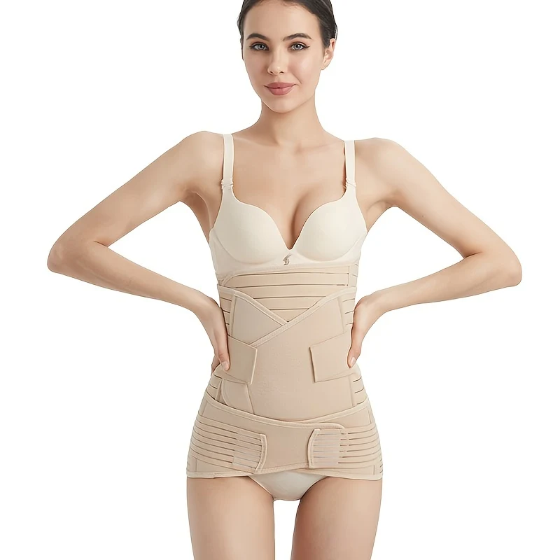 3 fasce di supporto postpartum per donne, cintura addominale di recupero della gravidanza, cintura pelvica, shapewear, guaina snellente