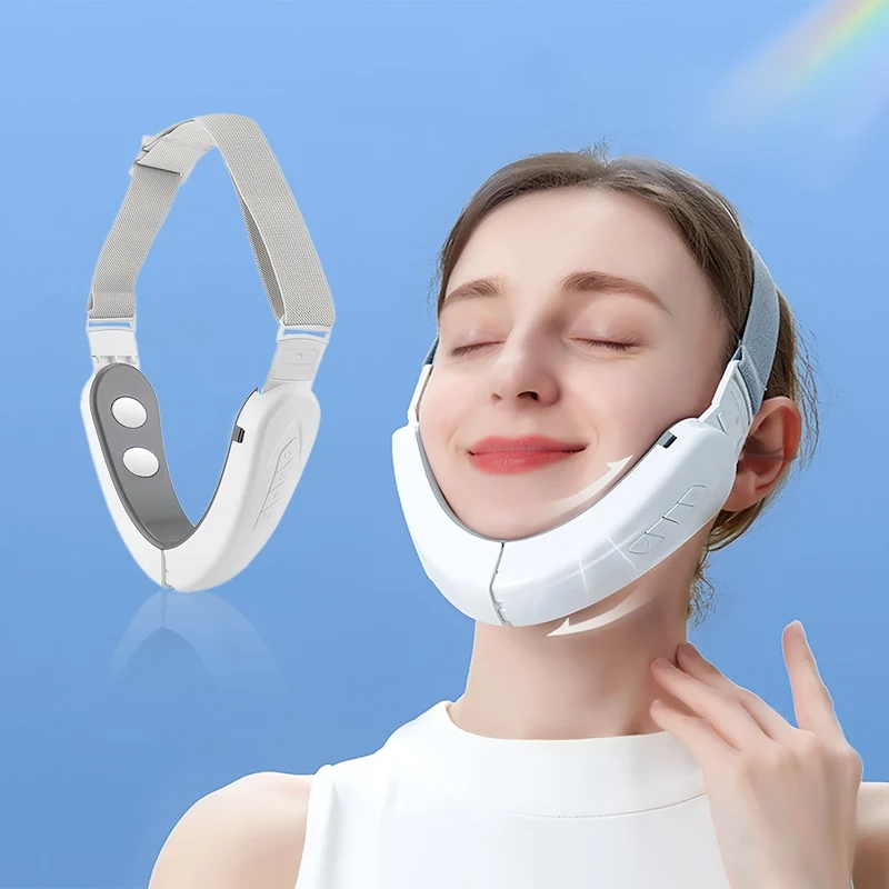 1pc Doppio Riduttore Per Il Mento, Cintura Di Bellezza Elettrica Modellante Per Il Viso A V, Massaggiatore Viso Rassodante Per Sollevamento Intelligente Per Un Aspetto Giovanile, Massaggiatore Viso Intelligente, Regali Per Mamma Donna Compleanno Natale