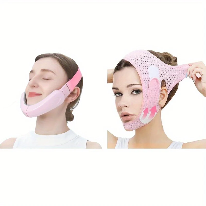 1pc Doppio Riduttore Per Il Mento, Cintura Di Bellezza Elettrica Modellante Per Il Viso A V, Massaggiatore Viso Rassodante Per Sollevamento Intelligente Per Un Aspetto Giovanile, Massaggiatore Viso Intelligente, Regali Per Mamma Donna Compleanno Natale