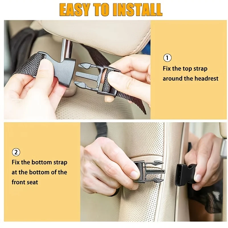 2 borse portaoggetti per sedile posteriore auto - 6 tasche per tablet, computer, libri, giocattoli, tazze e bottiglie - Borsa da appendere con tappetino anti-calcio - Perfetta per la protezione dello schienale del sedile dell'auto, regalo di Natale