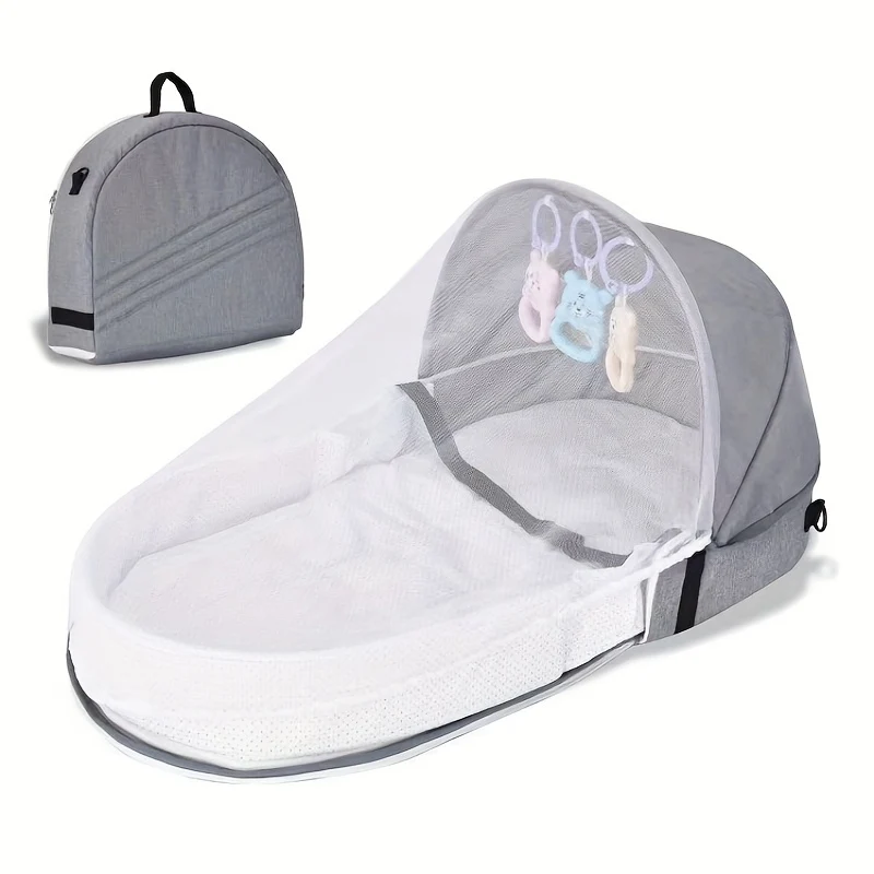 Lettino da viaggio portatile per lettino per bambini, lettino da viaggio per bambini, lettino da trasporto pieghevole per interni ed esterni, per bambini da 0 a 18 mesi, Natale, Halloween, regalo per il giorno del Ringraziamento