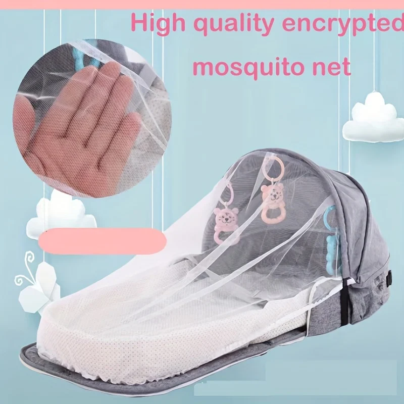 Lettino da viaggio portatile per lettino per bambini, lettino da viaggio per bambini, lettino da trasporto pieghevole per interni ed esterni, per bambini da 0 a 18 mesi, Natale, Halloween, regalo per il giorno del Ringraziamento