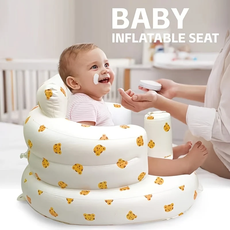 1pc Baby Sitting Bath Stool, Sedia Portatile Anti-Caduta Con Design Largo, Divano Gonfiabile E Sedia Pieghevole!