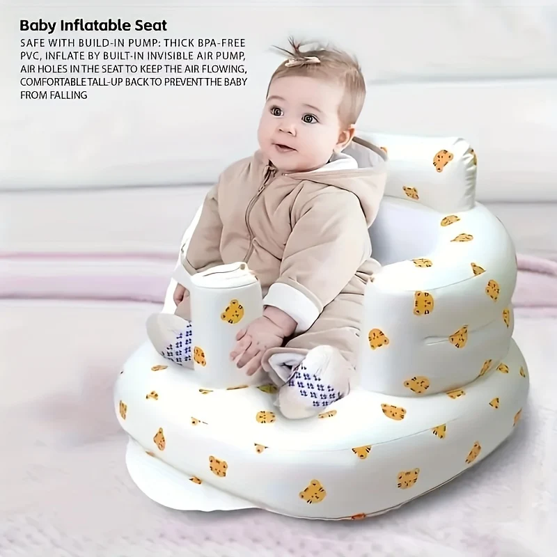 1pc Baby Sitting Bath Stool, Sedia Portatile Anti-Caduta Con Design Largo, Divano Gonfiabile E Sedia Pieghevole!