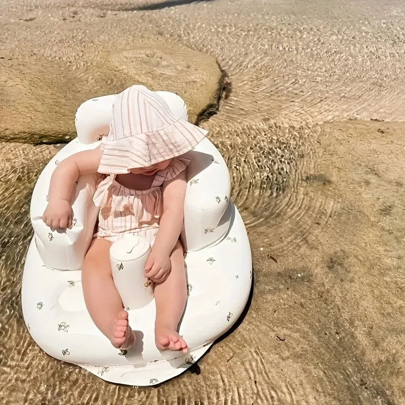 1pc Baby Sitting Bath Stool, Sedia Portatile Anti-Caduta Con Design Largo, Divano Gonfiabile E Sedia Pieghevole!