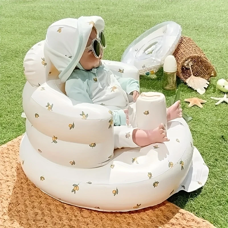 1pc Baby Sitting Bath Stool, Sedia Portatile Anti-Caduta Con Design Largo, Divano Gonfiabile E Sedia Pieghevole!