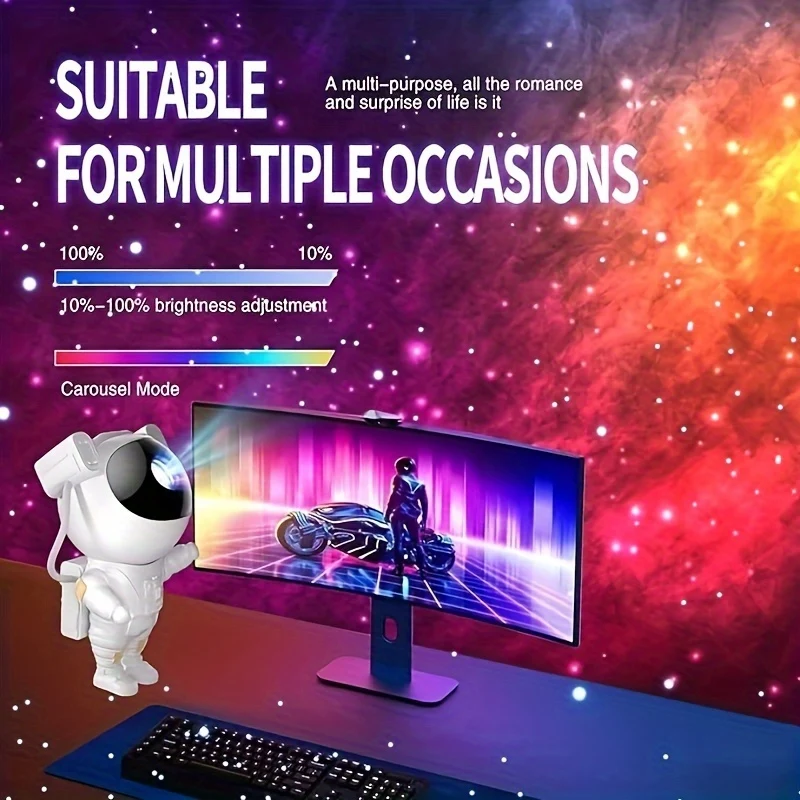 Proiettore Stellare Per Astronauti Luce Notturna - Proiettore Spaziale Nebula Lampada Per Proiezione A Soffitto Con Timer, Telecomando E Regolabile A 360 °, Per Camere Da Letto, Sala Giochi
