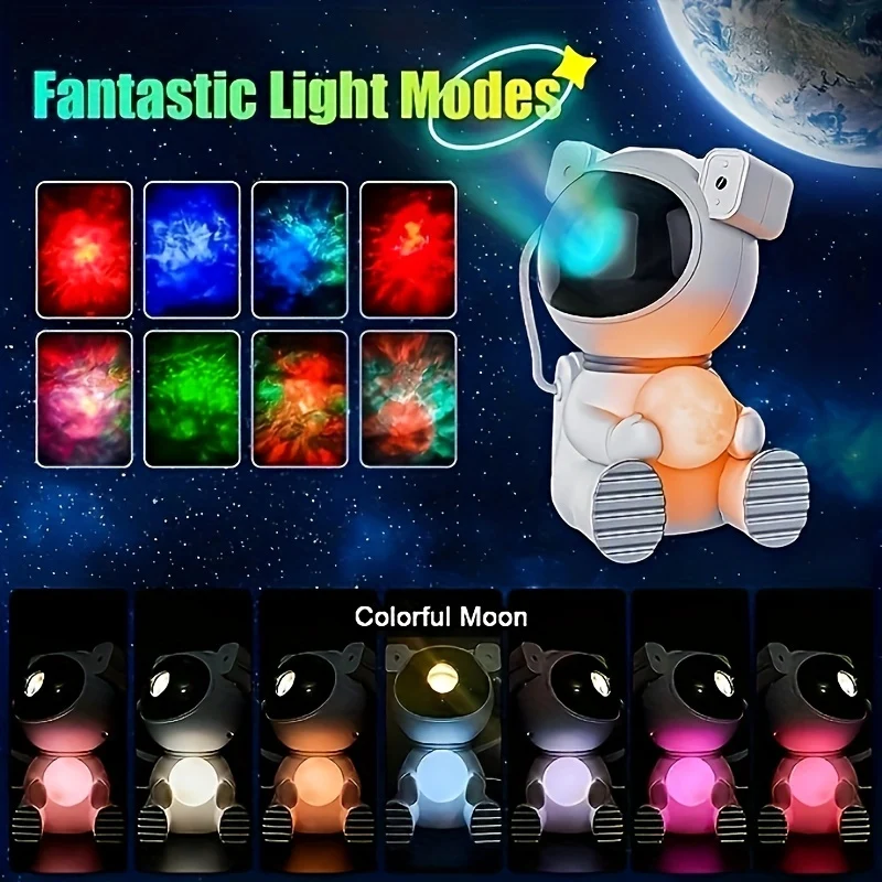 Astronauta Proiezione Stellare Luce Piena Di Stelle Luce Notturna Astronauta Laser BT Luce Nordica Luce Stellata Natale, Halloween, Regalo Del Ringraziamento