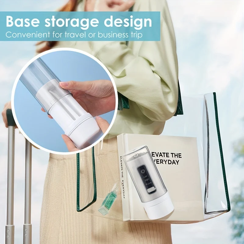 Irrigatore Per Filo Interdentale Portatile Ricaricabile 4 In 1, Irrigatore Orale Da 230 Ml, 3 Modalità, Per La Cura Quotidiana Dei Denti Di Uomini E Donne