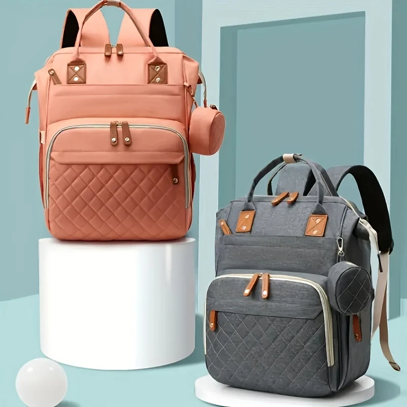 Borsa per mamma di grande capacità Zaino portaoggetti portatile multifunzionale per mamma e bambino Bottiglia di latte Pannolini Multi scomparto Borsa per mamma e bambino Natale, Halloween, Regalo del Giorno del Ringraziamento