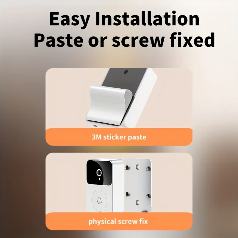 1pc (Batteria Integrata) Smart WIFI Campanello Wireless Con Campanello, Intercomunicatore Remoto Wireless Video Doorbell, Monitoraggio Cattura HD Visione Notturna, Chiamate Bidirezionali, Foto, Registrazione, Controllo APP, Funzione Di Cambio Voce