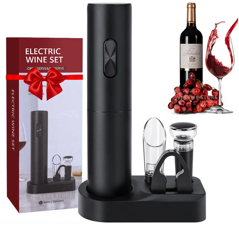 Set Di Apribottiglie Elettrico Apribottiglie Automatico Per Vino Rosso Con Cavatappi Per Taglierina Per Vino Per Accessori Da Cucina Per Amanti Del Vino Da Festa Regalo