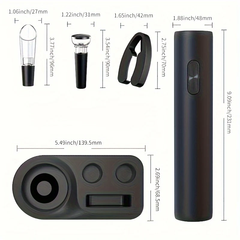 Set Di Apribottiglie Elettrico Apribottiglie Automatico Per Vino Rosso Con Cavatappi Per Taglierina Per Vino Per Accessori Da Cucina Per Amanti Del Vino Da Festa Regalo
